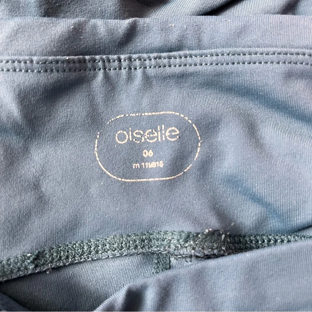 Oiselle Women’s Teal Blue Leggings Size 6 Workout Running Stretch Elastic Waist